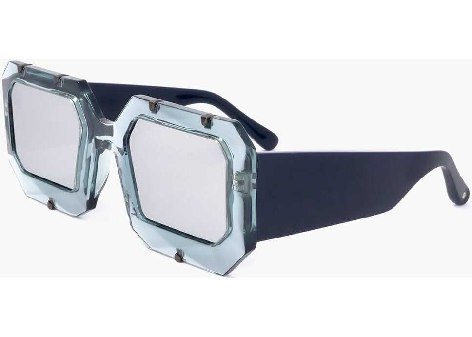 Ochelari de soare LINDA FARROW Markus Lupfer Square Sunglasses With Transparent Frame Light Blue Femei (BM 18098842) 2