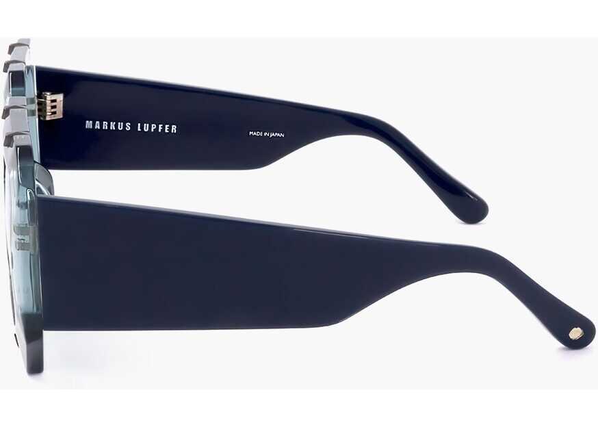 Ochelari de soare LINDA FARROW Markus Lupfer Square Sunglasses With Transparent Frame Light Blue Femei (BM 18098842) 3