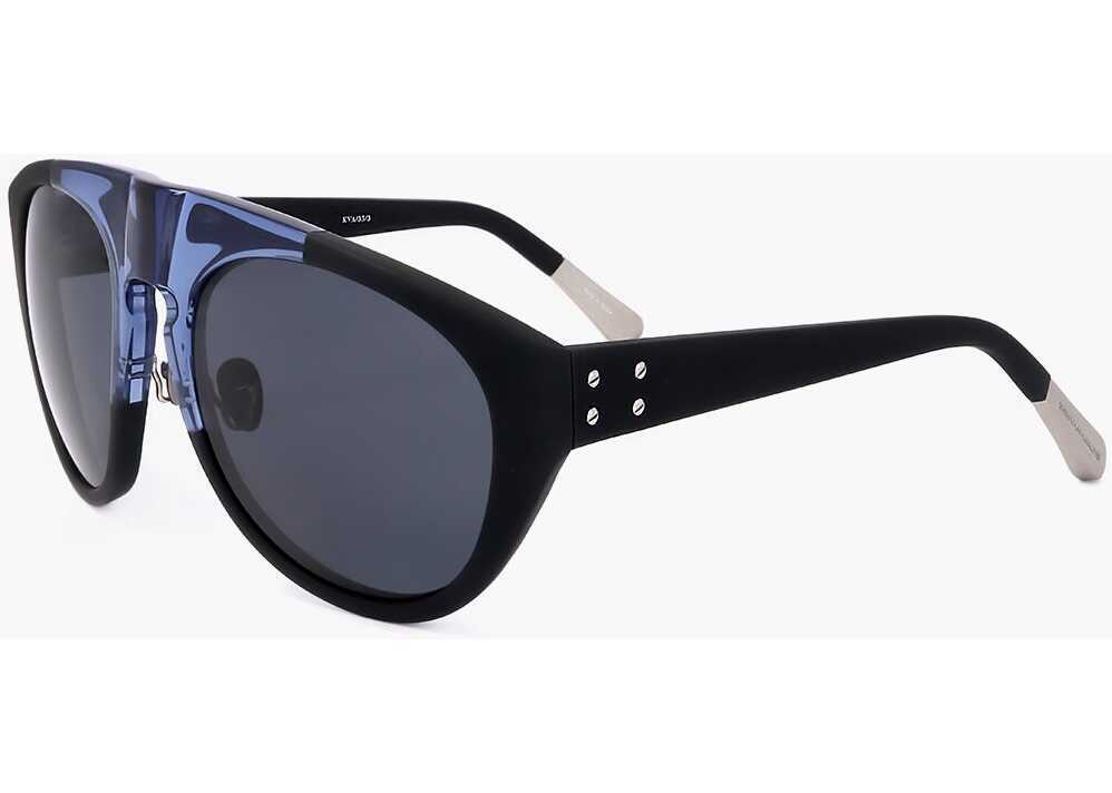 Ochelari de soare LINDA FARROW Kris Van Assche Aviator Sunglasses With Two-Tone Frame Black Barbati (BM 18098845) 2