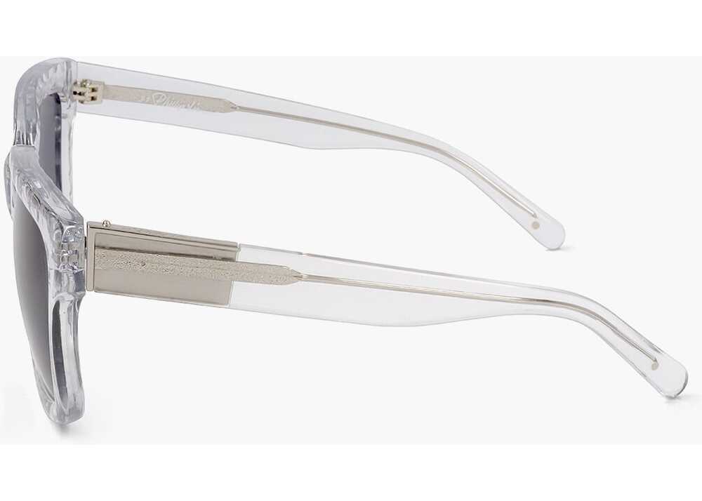 Ochelari de soare LINDA FARROW Phillip Lim Wayfarer Sunglasses With Transparent Frame White Barbati (BM 18098848) 3