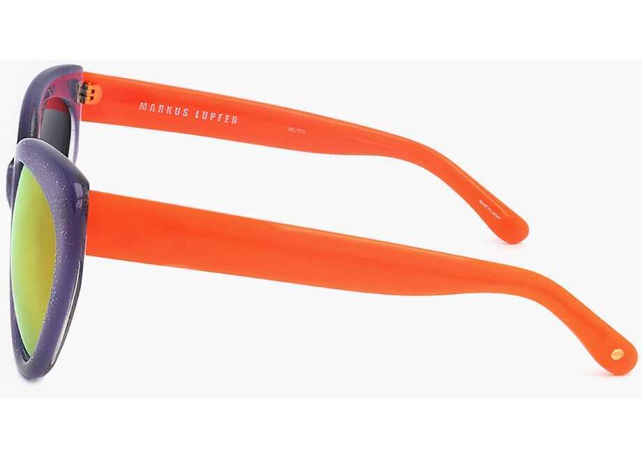 Ochelari de soare LINDA FARROW Markus Lupfer Wayfarer Sunglasses With Glittered Frame Pink Femei (BM 18099082) 3