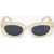 Marc Jacobs Runaway Rectangular Sunglasses Wiith Thick Rods Beige