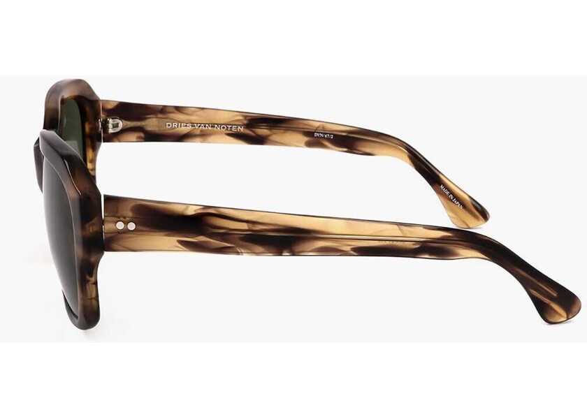 Ochelari de soare LINDA FARROW Dries Van Noten Tortoiseshell Sunglasses With Rectangular De Brown Femei (BM 18099100) 3