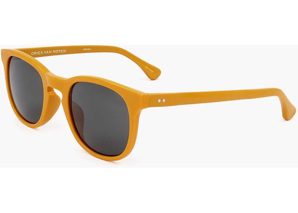 Ochelari de soare LINDA FARROW Dries Van Noten Wayfarer Sunglasses With Plastic Frame Yellow Barbati (BM 18099103) 2