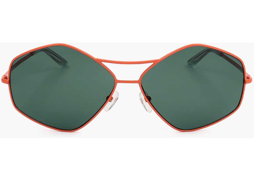 Ochelari de soare LINDA FARROW Dries Van Noten Pentagonal Sunglasses With Double Bridge Green Femei (BM 18099118) 1