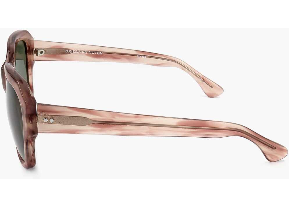 Ochelari de soare LINDA FARROW Dries Van Noten Rectangular Sunglasses With Marble Effect Fr Beige Femei (BM 18099121) 3