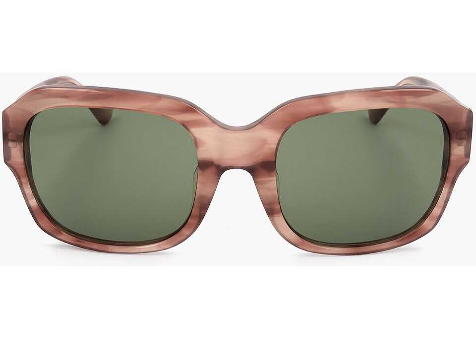 Ochelari de soare LINDA FARROW Dries Van Noten Rectangular Sunglasses With Marble Effect Fr Beige Femei (BM 18099121) 1