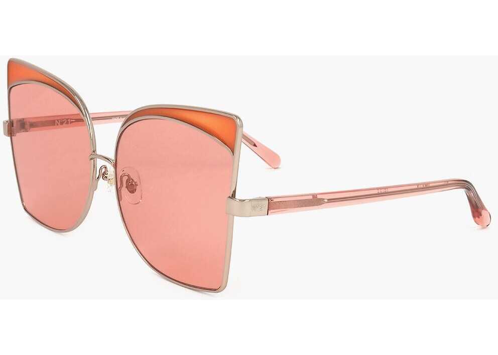 Ochelari de soare LINDA FARROW No 21 Butterfly Sunglasses With Metal Frame Pink Femei (BM 18099130) 2