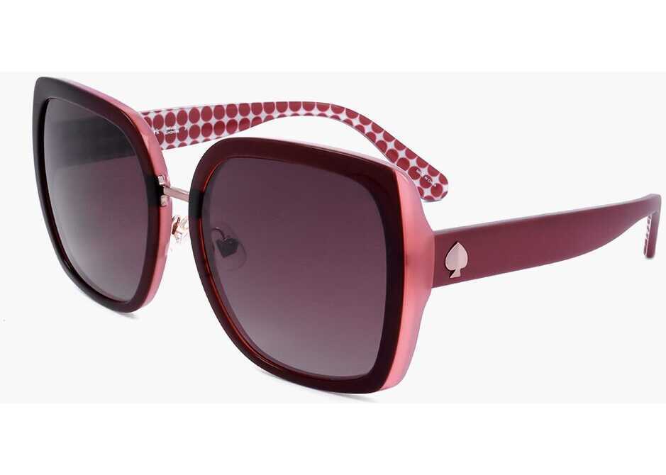 Ochelari de soare Kate Spade New York Square Sunglasses With Polka Dot Patterned Detail Burgundy Femei (BM 18099160) 2