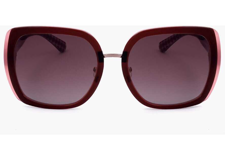 Ochelari de soare Kate Spade New York Square Sunglasses With Polka Dot Patterned Detail Burgundy Femei (BM 18099160) 1