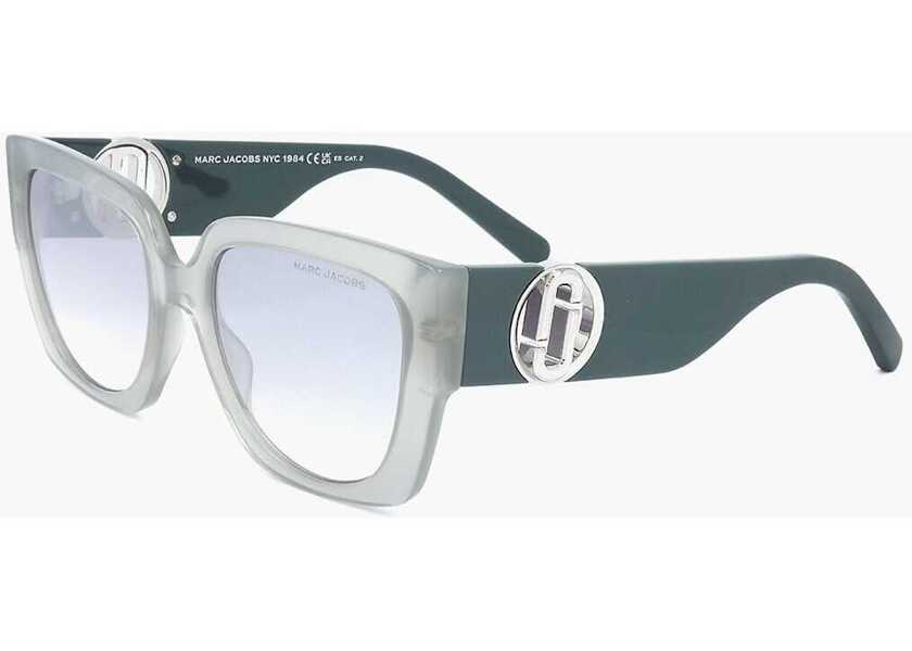 Ochelari de soare Marc Jacobs Wayfarer Sunglasses With Logoed Rods Light Blue Femei (BM 18099172) 2