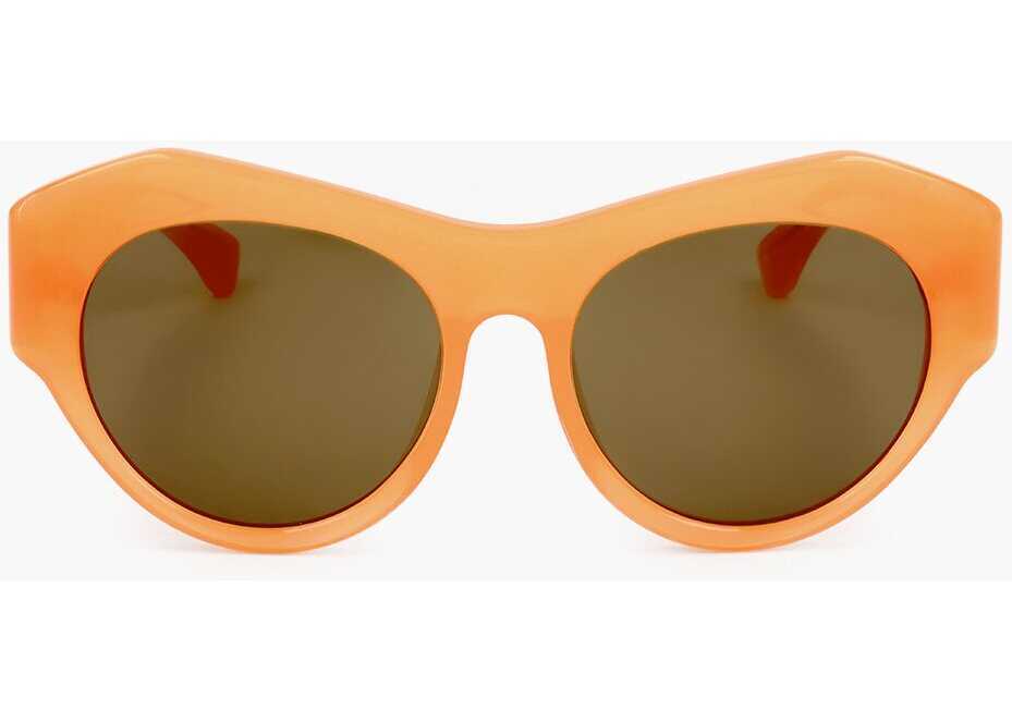 Ochelari de soare LINDA FARROW Dries Van Noten Sunglasses With See Through Frame Orange Femei (BM 18099175) 1
