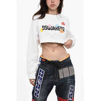 Bluze de trening Pac-Man Cropped Crew-Neck Sweatshirt Femei