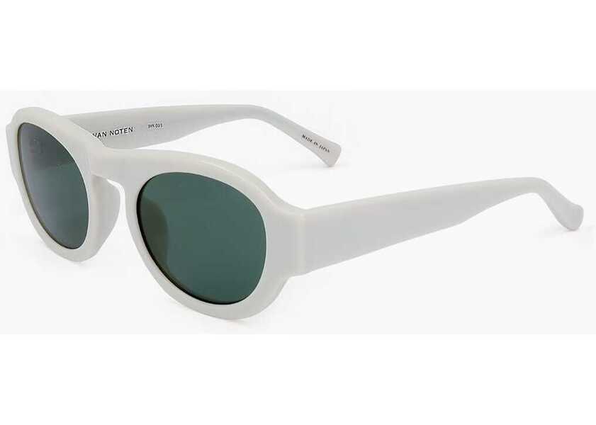 Ochelari de soare LINDA FARROW Dries Van Noten Oval Sunglasses With See Through Frame White Femei (BM 18099658) 2