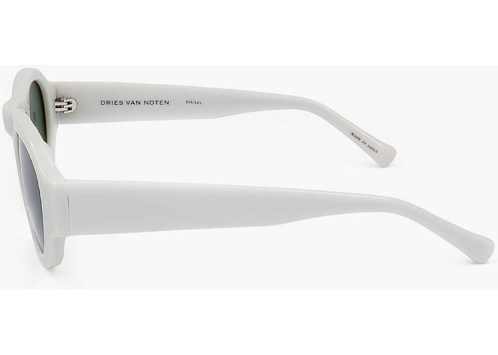 Ochelari de soare LINDA FARROW Dries Van Noten Oval Sunglasses With See Through Frame White Femei (BM 18099658) 3
