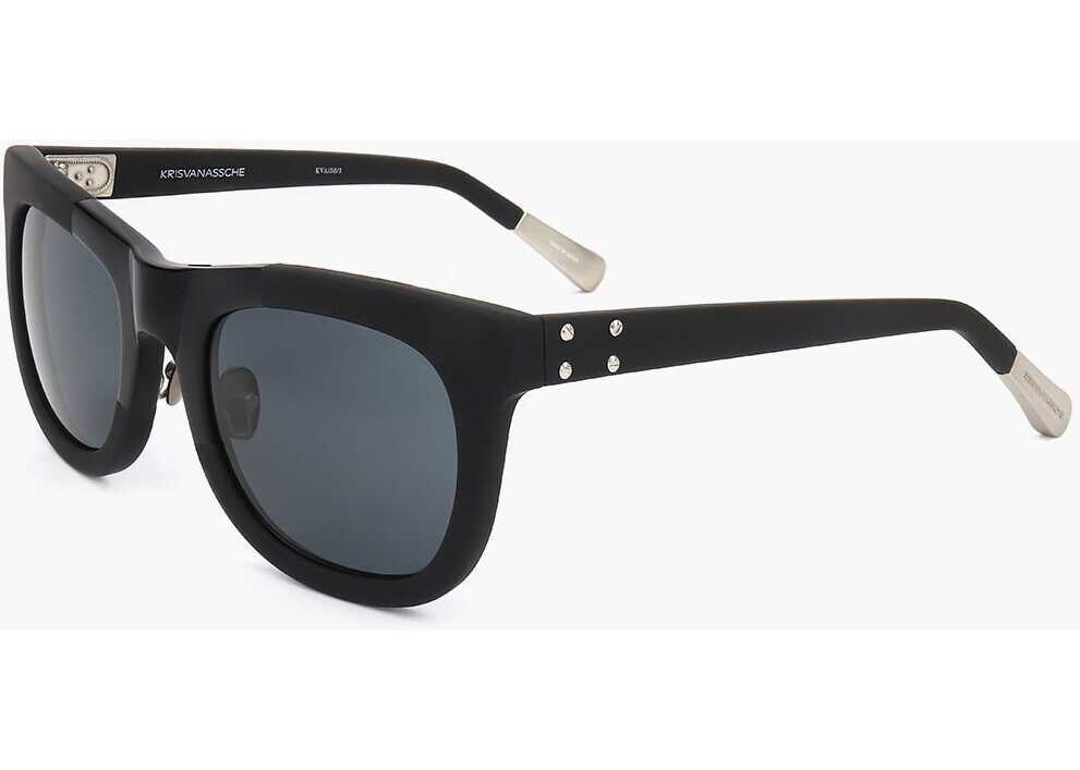 Ochelari de soare LINDA FARROW Kris Van Assche Wayfarer Sunglasses With Plastic Frame Black Barbati (BM 18099670) 2