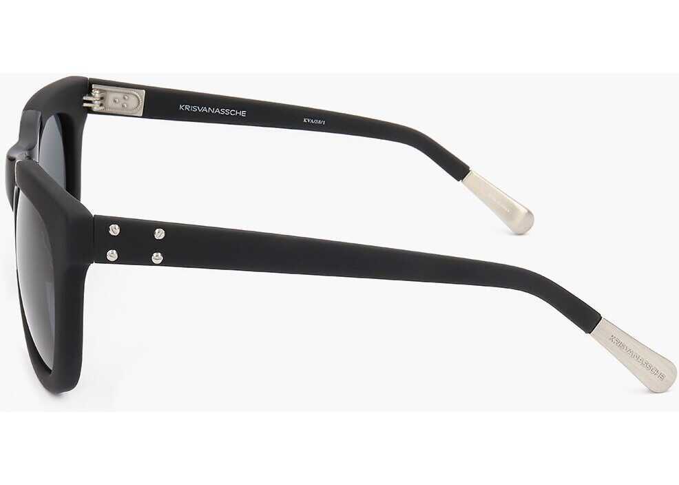 Ochelari de soare LINDA FARROW Kris Van Assche Wayfarer Sunglasses With Plastic Frame Black Barbati (BM 18099670) 3