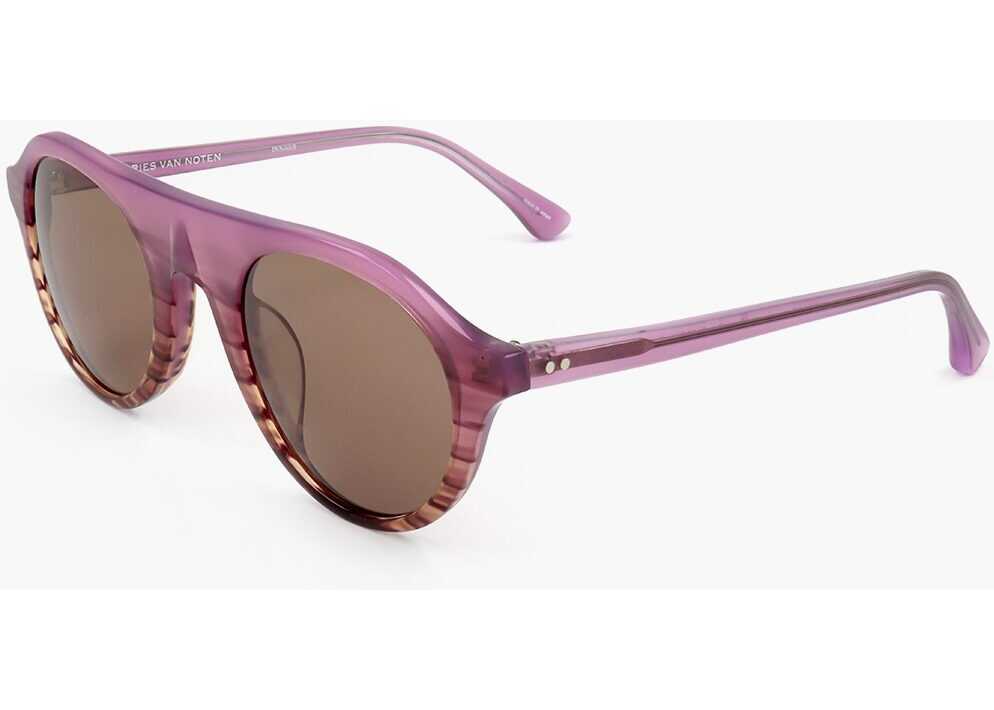Ochelari de soare LINDA FARROW Dries Van Noten Aviator Sunglasses With Patterned Frame Pink Barbati (BM 18099685) 2