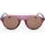 LINDA FARROW Dries Van Noten Aviator Sunglasses With Patterned Frame Pink