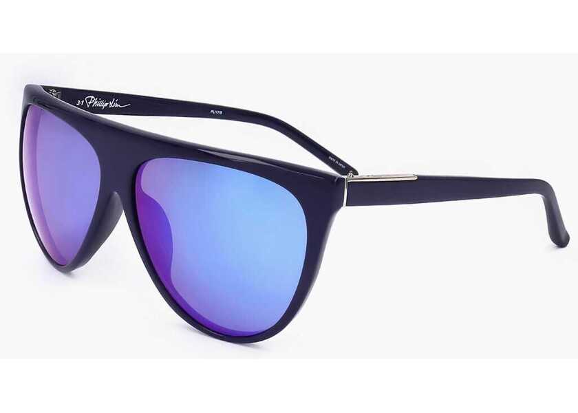 Ochelari de soare LINDA FARROW Phillip Lim Wayfarer Sunglasses With Slim Frame Blue Femei (BM 18099688) 2