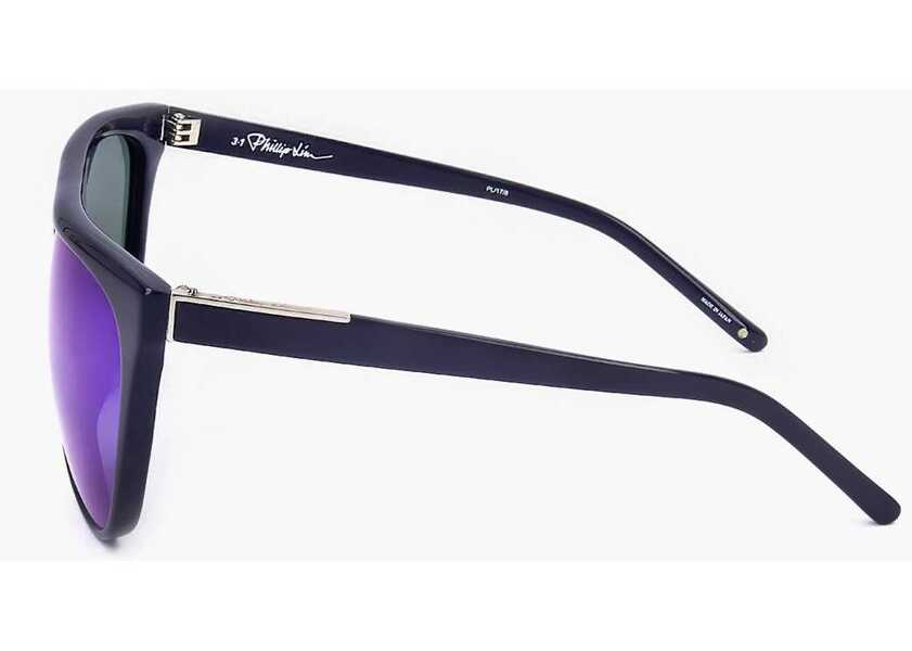 Ochelari de soare LINDA FARROW Phillip Lim Wayfarer Sunglasses With Slim Frame Blue Femei (BM 18099688) 3