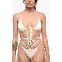 Sutiene Solid Color Triangle Bikini Top Femei