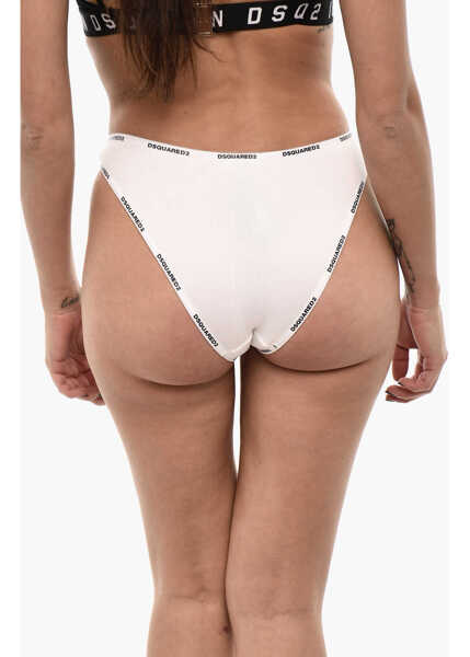 Lenjerie intima DSQUARED2 Ribbed Slip With Logoed Trims Black & White Femei (BM 18099703) 2