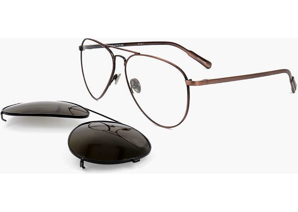 Ochelari de soare LINDA FARROW Kris Van Assche Aviator Sunglasses With Removable Mask Black Barbati (BM 18099709) 2