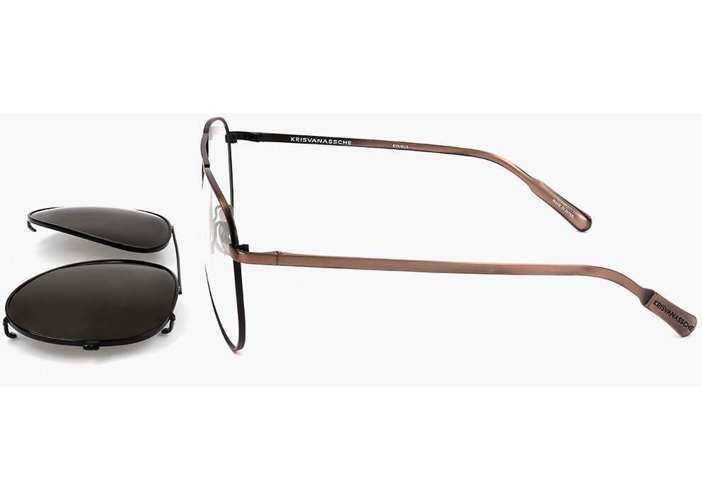 Ochelari de soare LINDA FARROW Kris Van Assche Aviator Sunglasses With Removable Mask Black Barbati (BM 18099709) 3