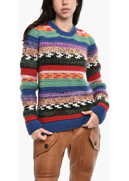 Pulovere casual DSQUARED2 Multicolor Virgin Wool Blend Crew-Neck Sweatshirt Multicolor Femei (BM 18099724) 1