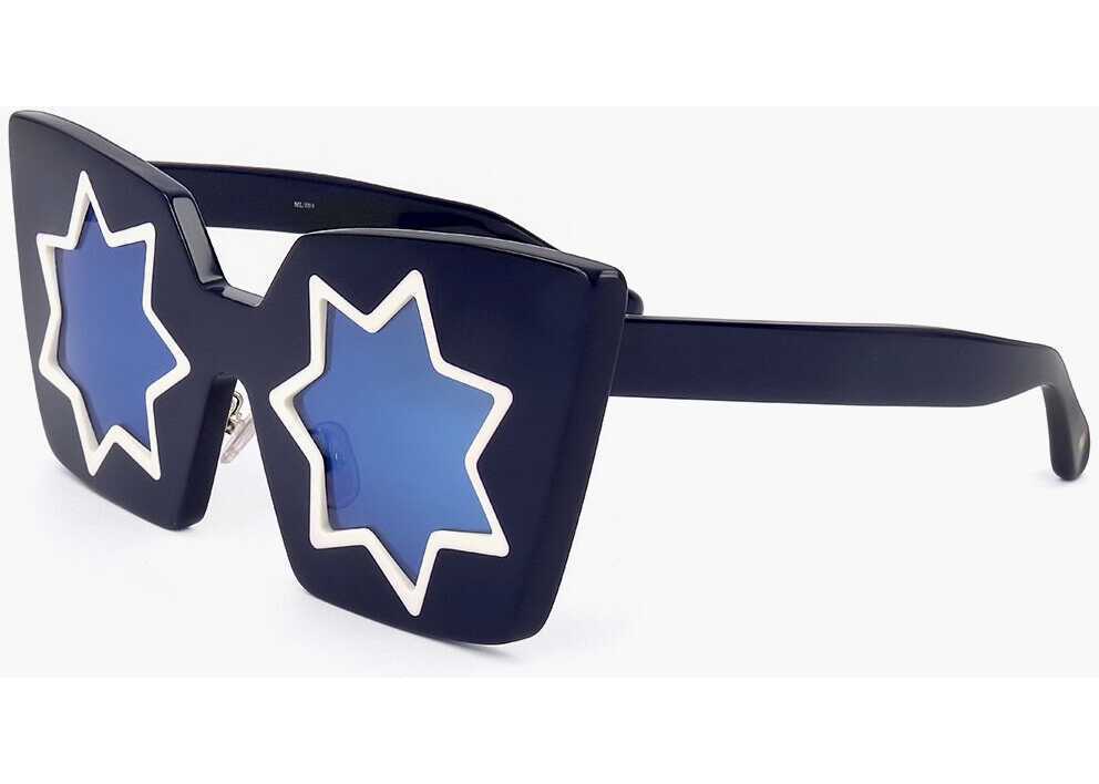 Ochelari de soare LINDA FARROW Markus Lupfer Cat-Eye Sunglasses With Design Lenses Blue Femei (BM 18099745) 2