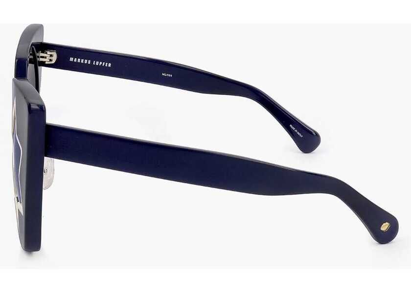 Ochelari de soare LINDA FARROW Markus Lupfer Cat-Eye Sunglasses With Design Lenses Blue Femei (BM 18099745) 3