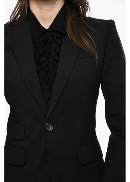 Sacouri DSQUARED2 Solid Color 1 Button Blazer Black Femei (BM 18099862) 3