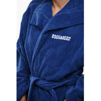 Halate de baie Dama - Halate de baie DSQUARED2 Cotton Terry Icon Bathrobe With Belt Blue Femei (BM 18099865) - B-mall.ro