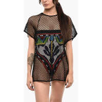Costume de baie intregi Solid Color Openwork Beach Cover-Up Dress Femei
