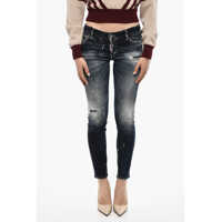 Blugi drepti Splatter Effect Distressed Jeans Femei