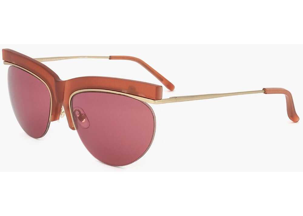 Ochelari de soare LINDA FARROW Dries Van Noten Clubmaster Sunglasses With V-Shaped Bridge Orange Femei (BM 18099901) 2