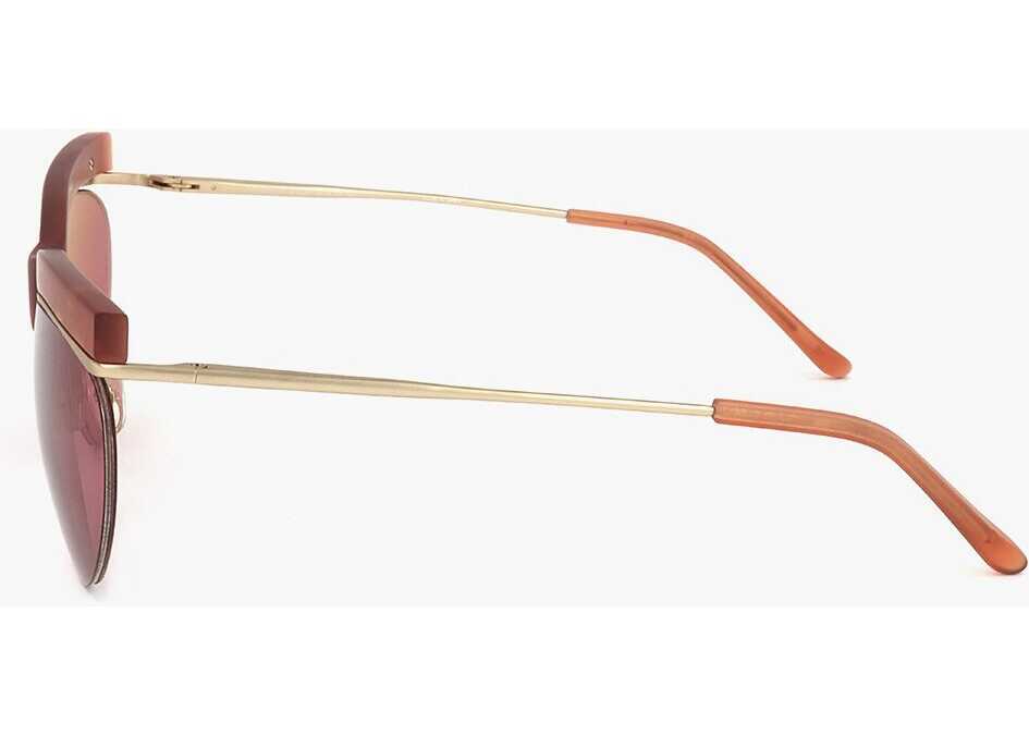 Ochelari de soare LINDA FARROW Dries Van Noten Clubmaster Sunglasses With V-Shaped Bridge Orange Femei (BM 18099901) 3