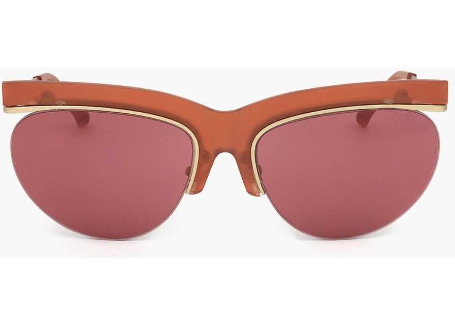 Ochelari de soare LINDA FARROW Dries Van Noten Clubmaster Sunglasses With V-Shaped Bridge Orange Femei (BM 18099901) 1