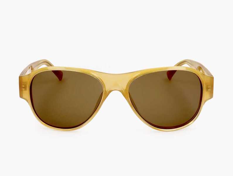 Ochelari de soare LINDA FARROW Dries Van Noten Aviator Sunglasses With See Through Frame Yellow Femei (BM 18099991) 1