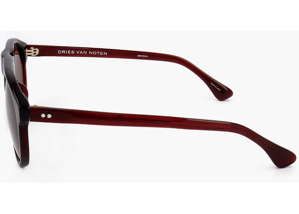 Ochelari de soare LINDA FARROW Dries Van Noten Aviator Sunglasses With Plastic Frame Brown Barbati (BM 18100036) 3