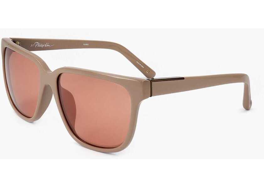 Ochelari de soare LINDA FARROW Phillip Lim Wayfarer Sunglasses With Plastic Frame Beige Femei (BM 18100072) 2