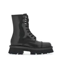 Bocanci Salvatore Ferragamo Leather Combat Boots Femei
