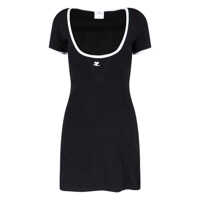 Rochii Courrèges Black Cotton Mini Dress Femei