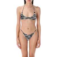 Costume de baie The Attico Zebra Print Bikini Femei