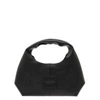 Genti de umar Marc Jacobs Dama - Genti de umar Marc Jacobs The Sack Black Shoulder Bag With Embossed Logo In Hammered Leather Woman Black Femei (BM 18102003) - B-mall.ro