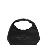 Genti de umar 'The Sack' Black Shoulder Bag With Embossed Logo In Hammered Leather Woman Femei