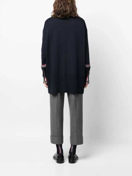 Pulovere Thom Browne Thom Browne Merino Wool Sweater BLUE Femei (BM 18105726) 4
