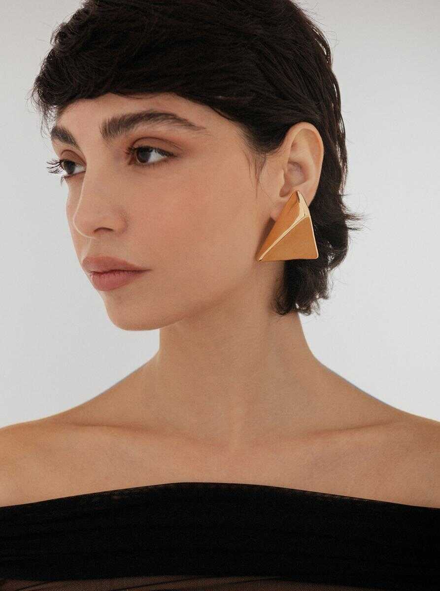 Bijuterii FEDERICA TOSI Virtual Metallic Earings With Butterfly Clasp Closure And Triangular Shape  In Silver Plated Bronze Woman GREY Femei (BM 18105858) 2