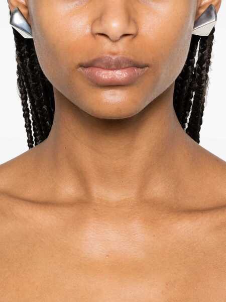 Bijuterii FEDERICA TOSI Virtual Metallic Small Earings With Butterfly Clasp Closure And Triangular Shape  In Silver Plated Bronze Woman GREY Femei (BM 18105864) 2